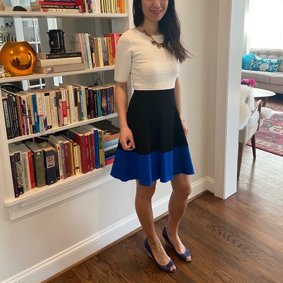 🍓NWT🍓Karen Millen blue, black and white dress - Picture 2 of 7